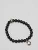 King Baby Onyx Bead Bracelet with MB Cross in Black/Silver