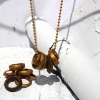 Giles & Brother Copper and Brass Rings on 26" Ball Chain Brass Necklace